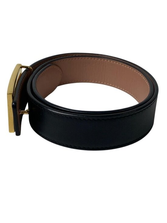 Fendi FF Leather Belt Buckle Black main image 8